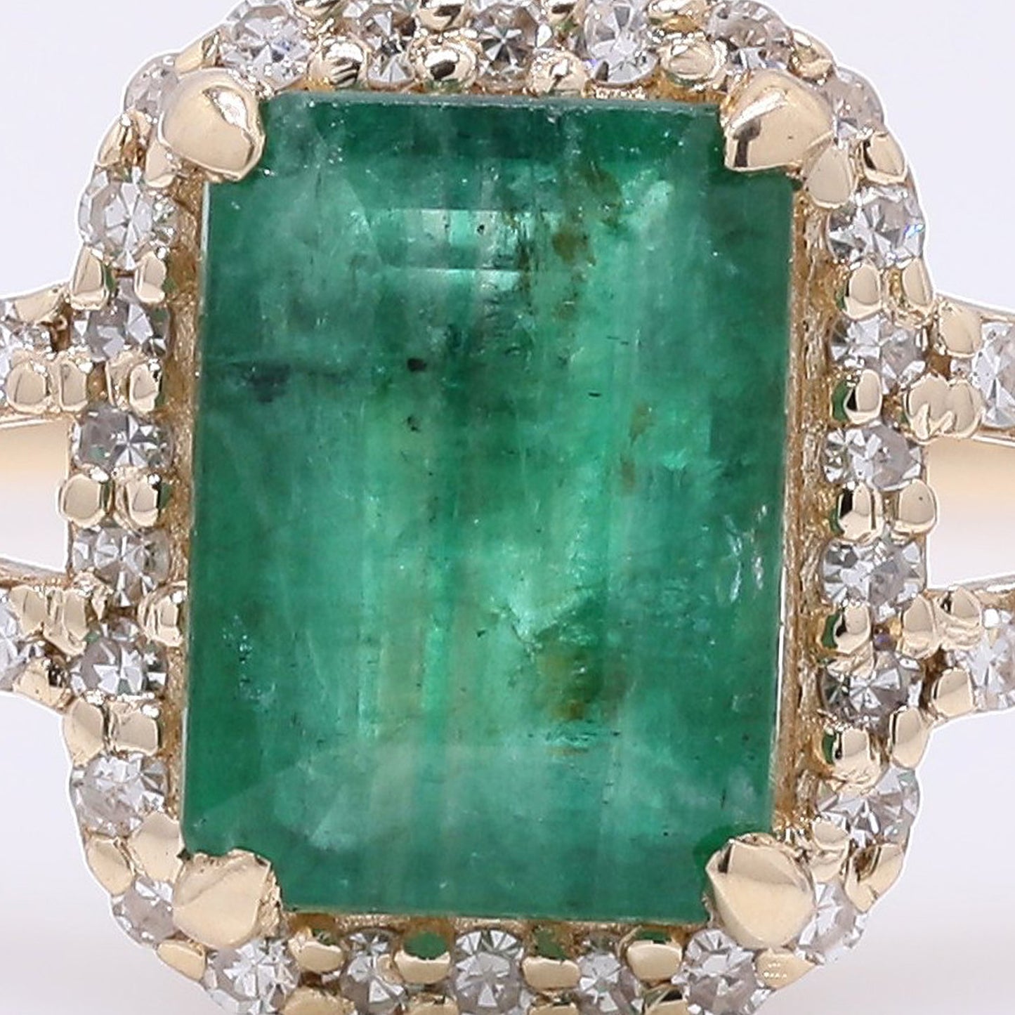 1.13 Ct Octagon Step Cut Natural Emerald 14K Gold Ring