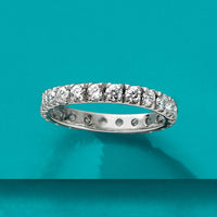 1.265 ct. t.w. Moissanite Eternity Band in Sterling Silver. Size 8