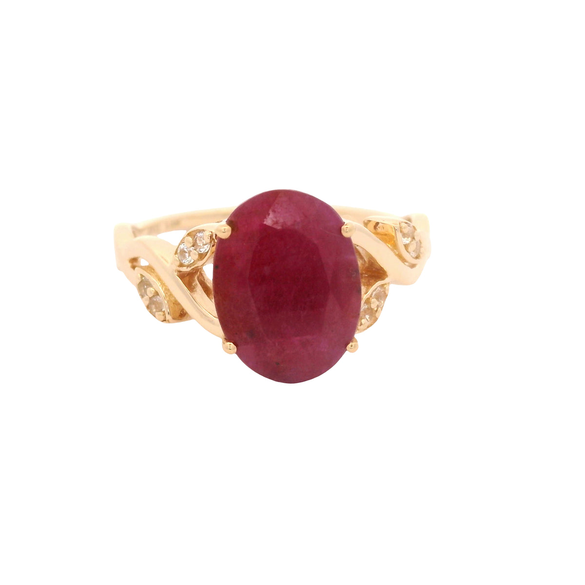 2.86 Ct Oval Ruby 14K Gold Ring