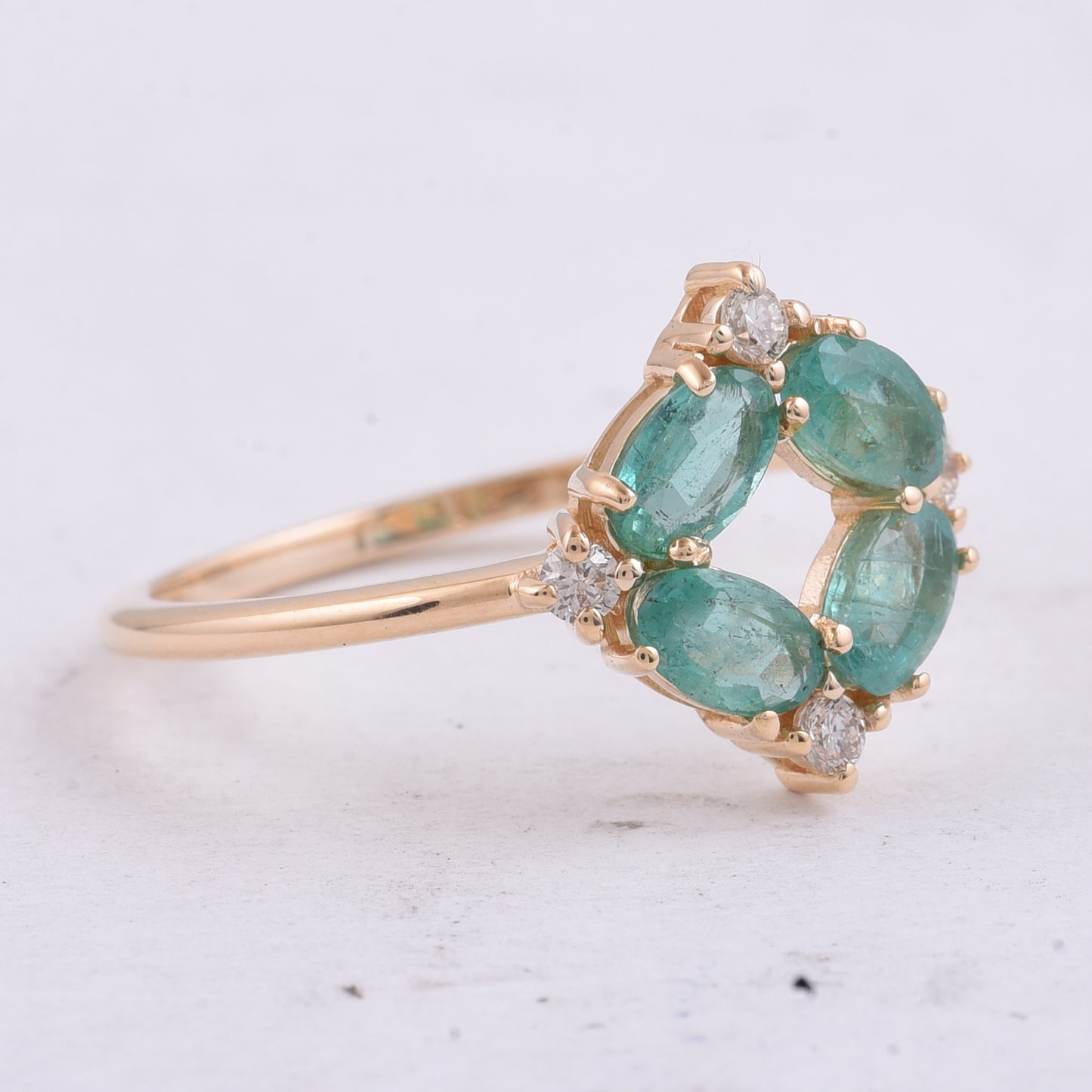 1.01 Ct Oval Natural Emerald 14K Gold Ring