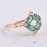 1.01 Ct Oval Natural Emerald 14K Gold Ring