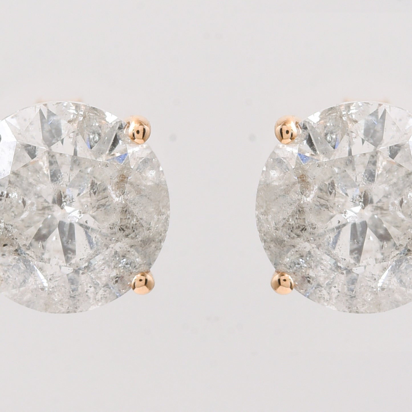 4.26 Ct Round Diamond 14K Gold Earrings