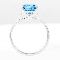 3.04 Carats Blue Lab Grown Diamond 14K Gold Ring