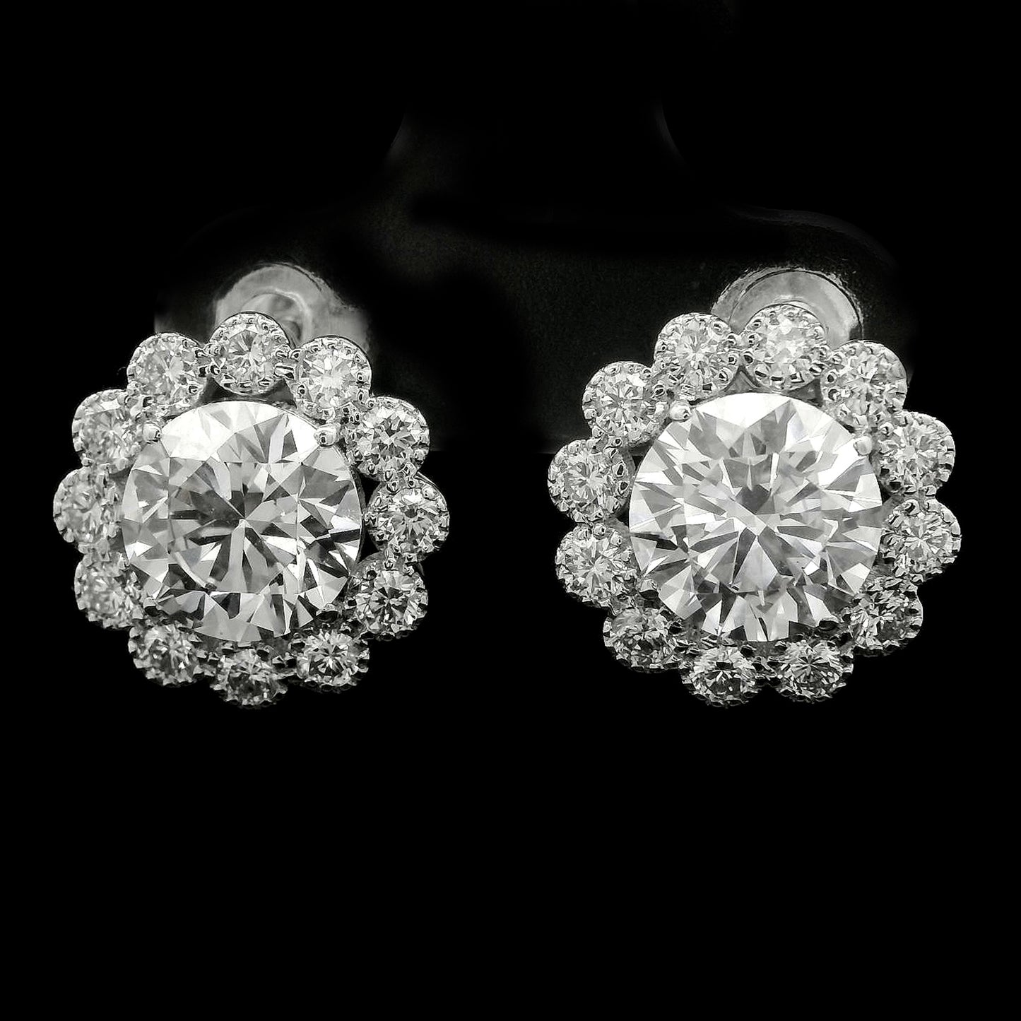 4.16 Carats Lab Grown Diamond 14K Gold Earrings