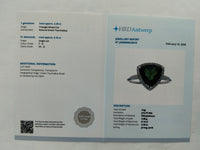 2.36 Ct Triangle Mixed Cut Natural Green Tourmaline 950 Platinum Ring