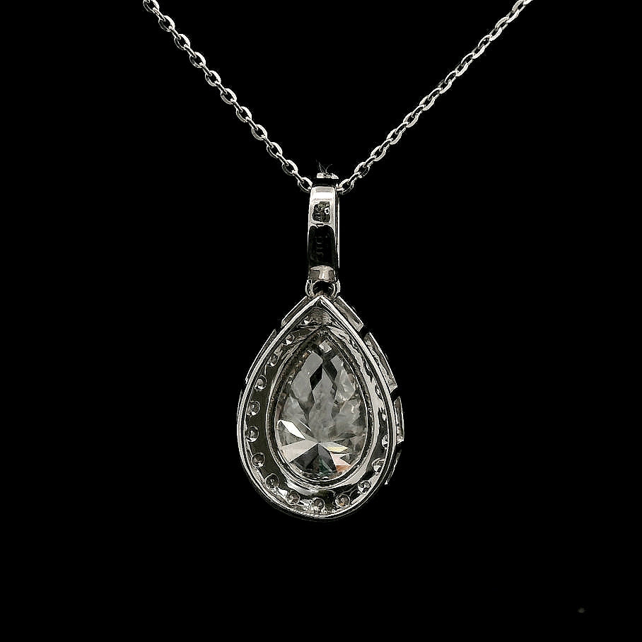 3.07 Carats Lab Grown Diamond 14K Gold Pendant