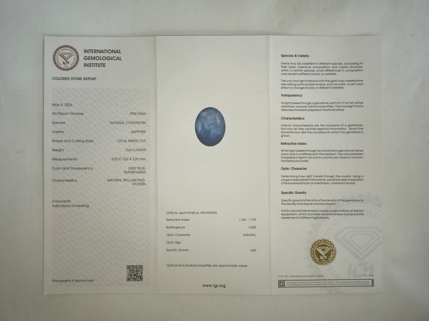 2.24 Natural Corundum Sapphire Oval Mixed Cut Gemstone