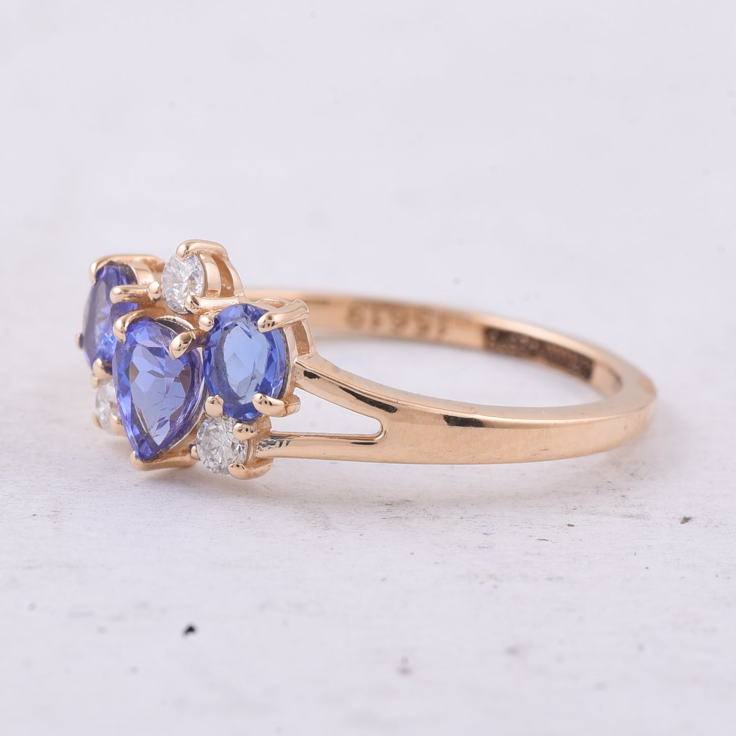 0.89 Ct Pear, Oval Natural Tanzanite 14K Gold Ring