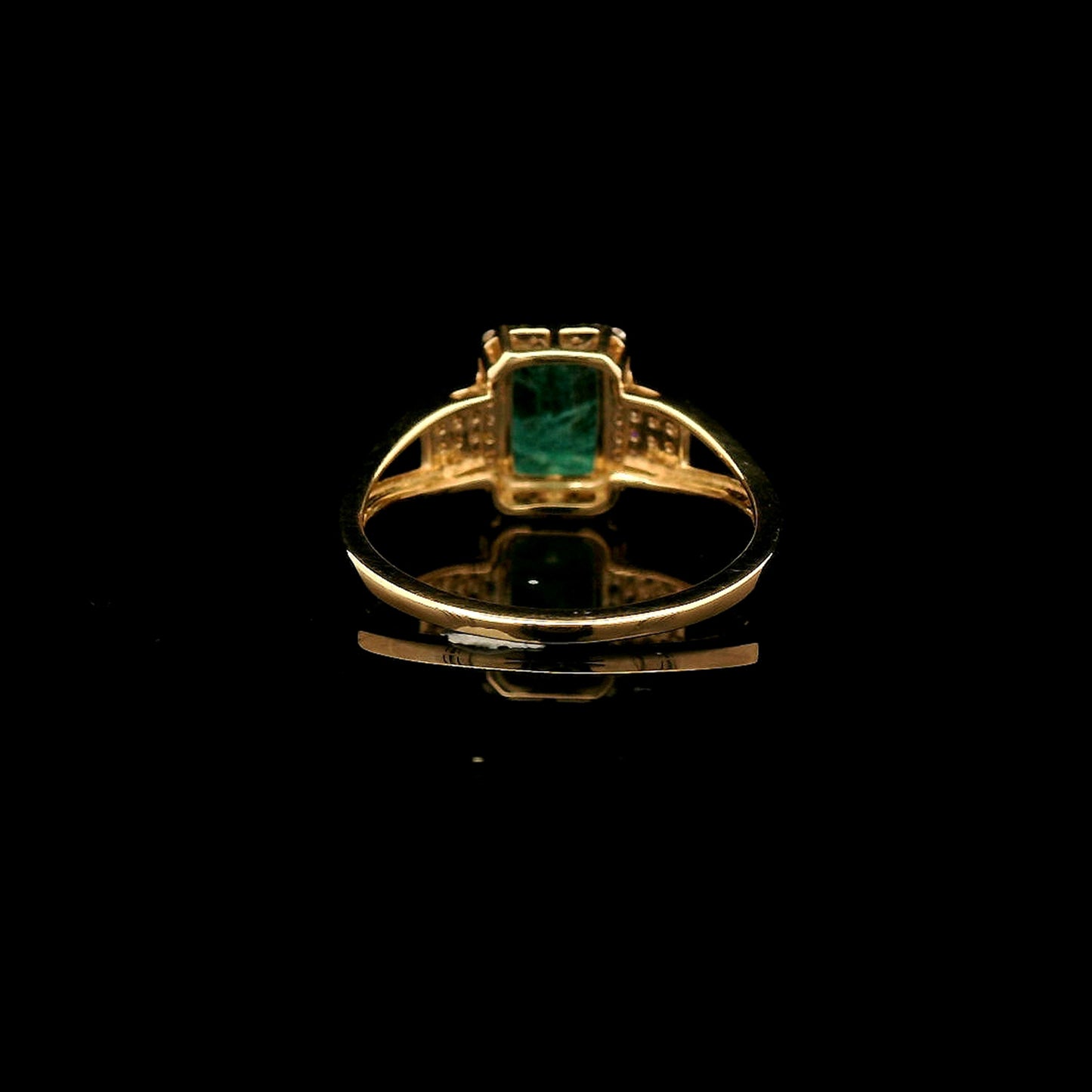1.31 Ct Octagon Step Cut Natural Emerald 14K Gold Ring