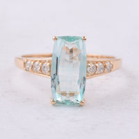 2.48 Ct Cushion Natural Emerald 14K Gold Ring
