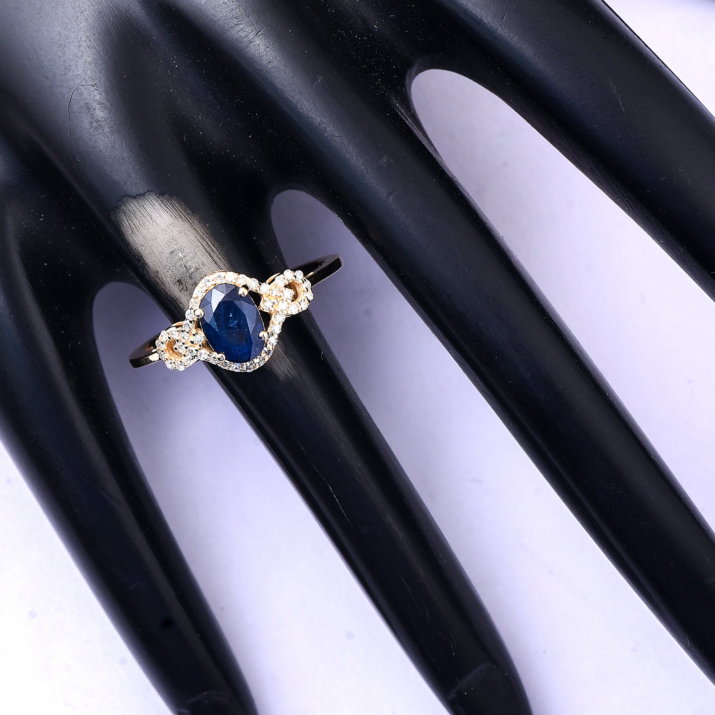 1.52 Ct Oval Mixed Cut Natural Sapphire 14K Gold Ring