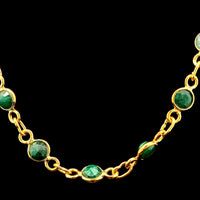 15.68 Ct Round Dyed Emerald 925 Sterling Silver Necklace