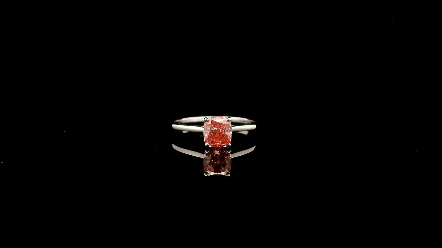 0.99 Carats Pink Lab Grown Diamond 14K Gold Ring
