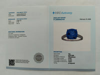 4.45 Ct Cushion Mixed Cut Natural Tanzanite 950 Platinum Ring