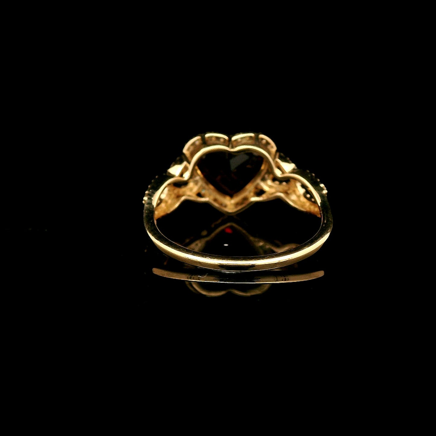 2.21 Ct Heart Mixed Cut Natural Garnet 14K Gold Ring