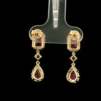 1.92 Ct Octagon Tourmaline 14K Gold Earrings