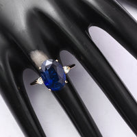 8.31 Ct Oval Blue Sapphire 18K Gold Ring