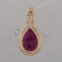3.85 Ct Pear Ruby 9K Gold Pendant