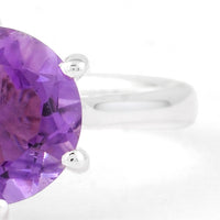 2.59 Ct Round Amethyst 925 Sterling Silver Ring