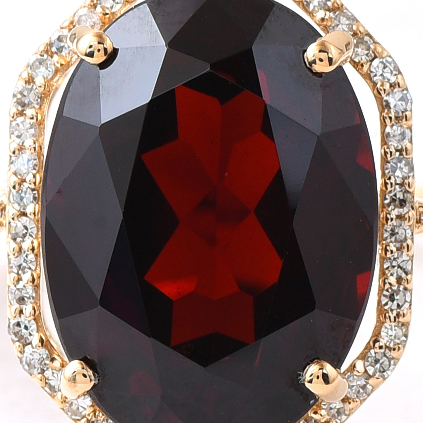 2.30 Ct Oval Mixed Cut Natural Garnet 14K Gold Ring