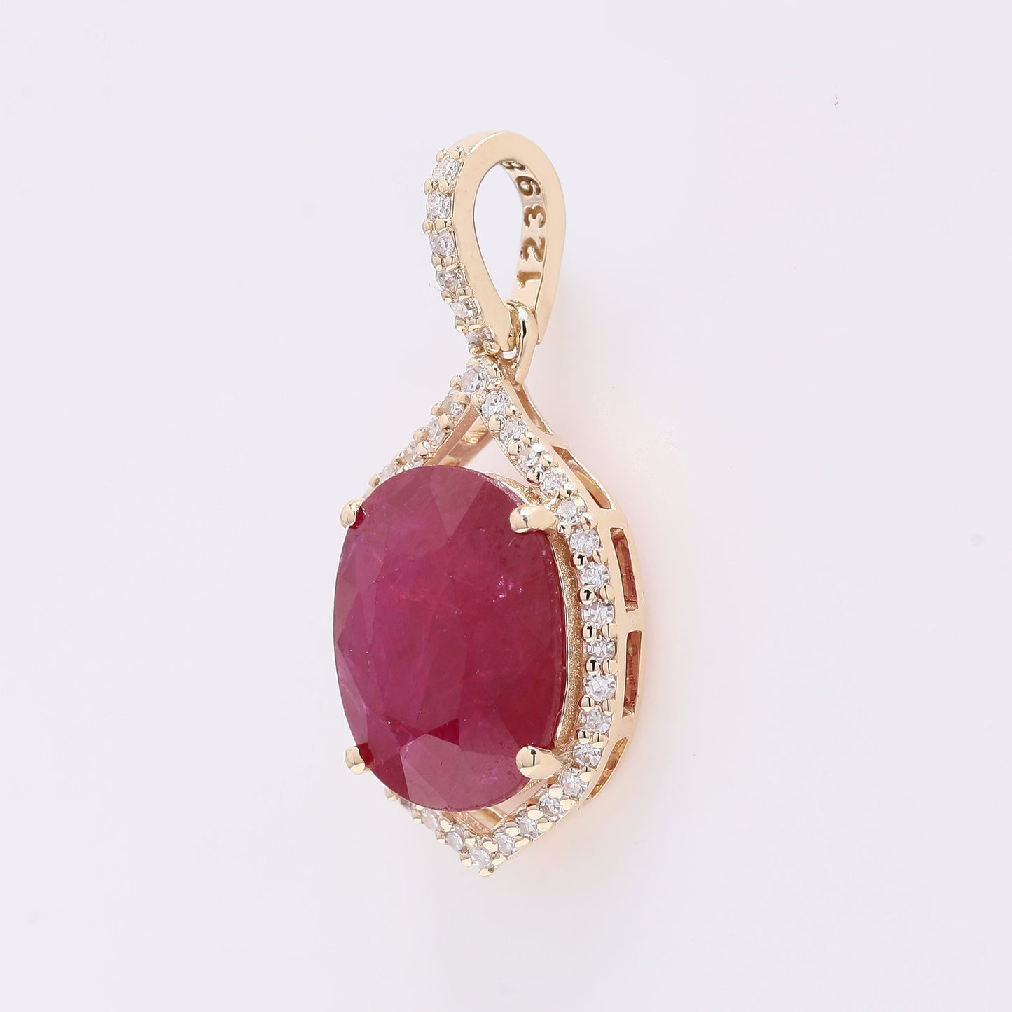 2.99 Ct Oval Mixed Cut Natural Ruby 14K Gold Pendant