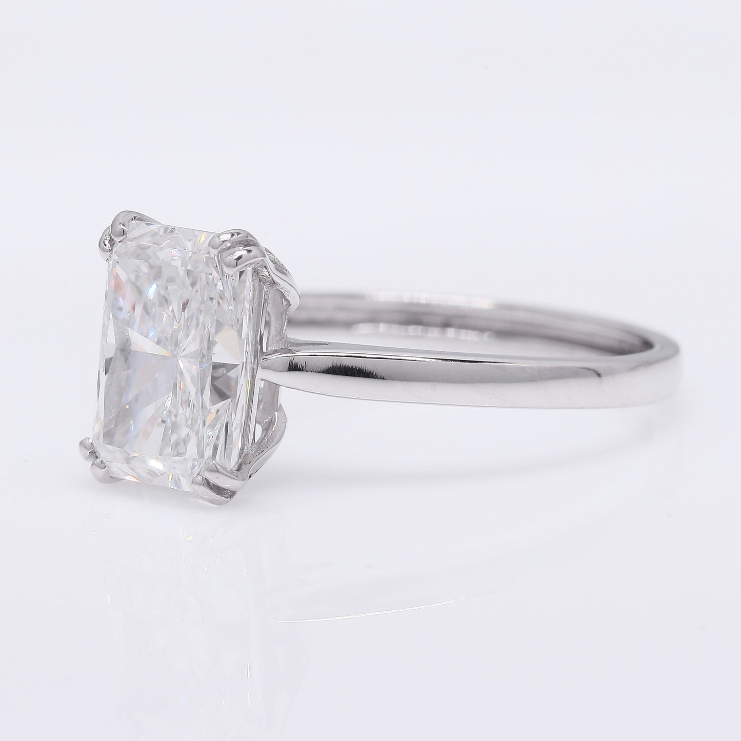 2.38 Ct Cut Cornered Rectangular Modified Brilliant Lab Grown Diamond 950 Platinum Ring