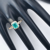 1.46 Ct Octagon Step Cut Natural Emerald 14K Gold Ring
