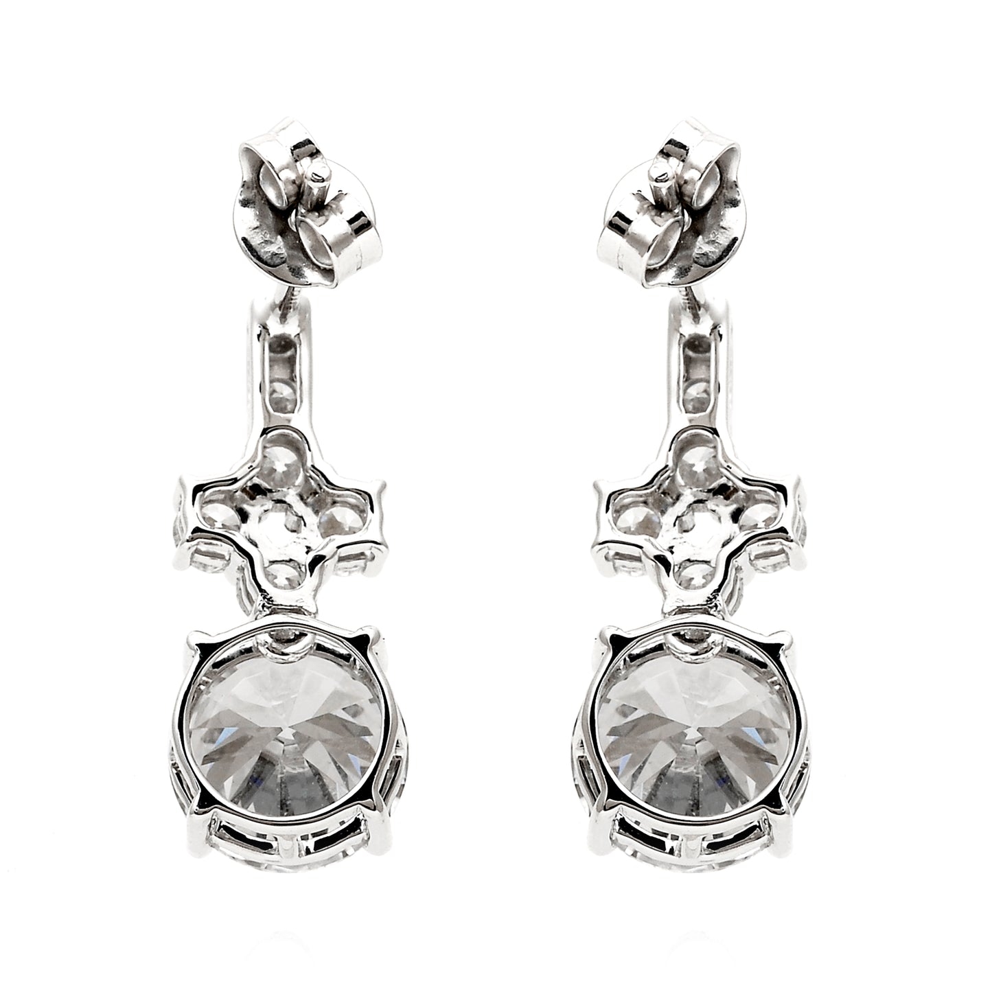 3.83 Ct Round Lab Grown Diamond 14K Gold Earrings