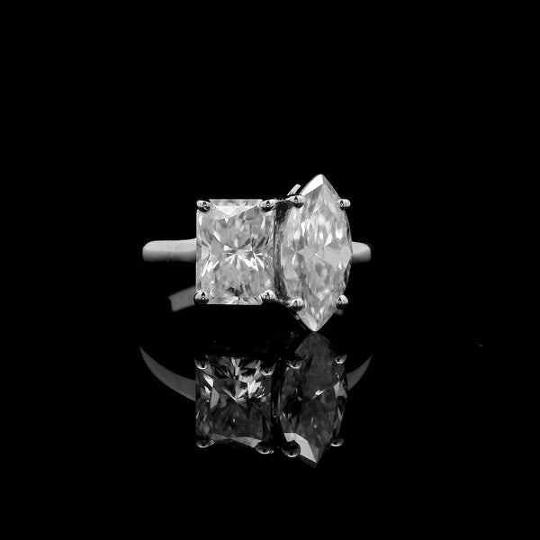 3.24 Ct Radiant Moissanite 925 Sterling Silver Ring