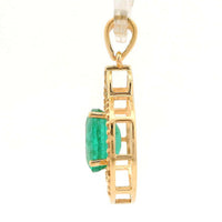 1.54 Ct Oval Emerald 14K Gold Pendant