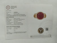 5.72 Ct Rectangular Cushion Mixed Cut Natural Corundum Ruby 18K Gold Ring