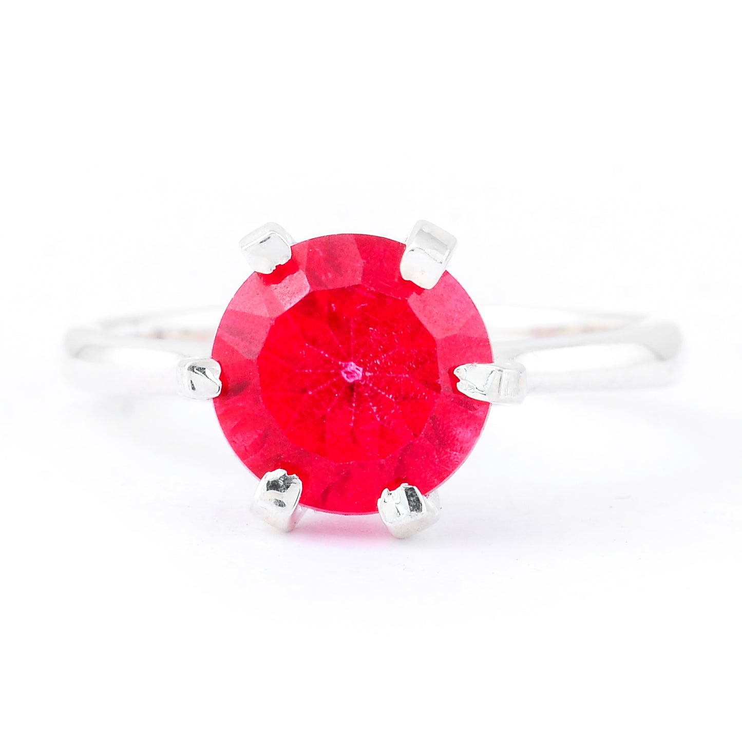 4.40 Ct Round Pink Topaz, 925 Sterling Silver Ring