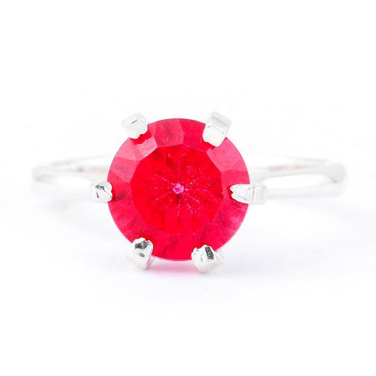 4.40 Ct Round Pink Topaz, 925 Sterling Silver Ring