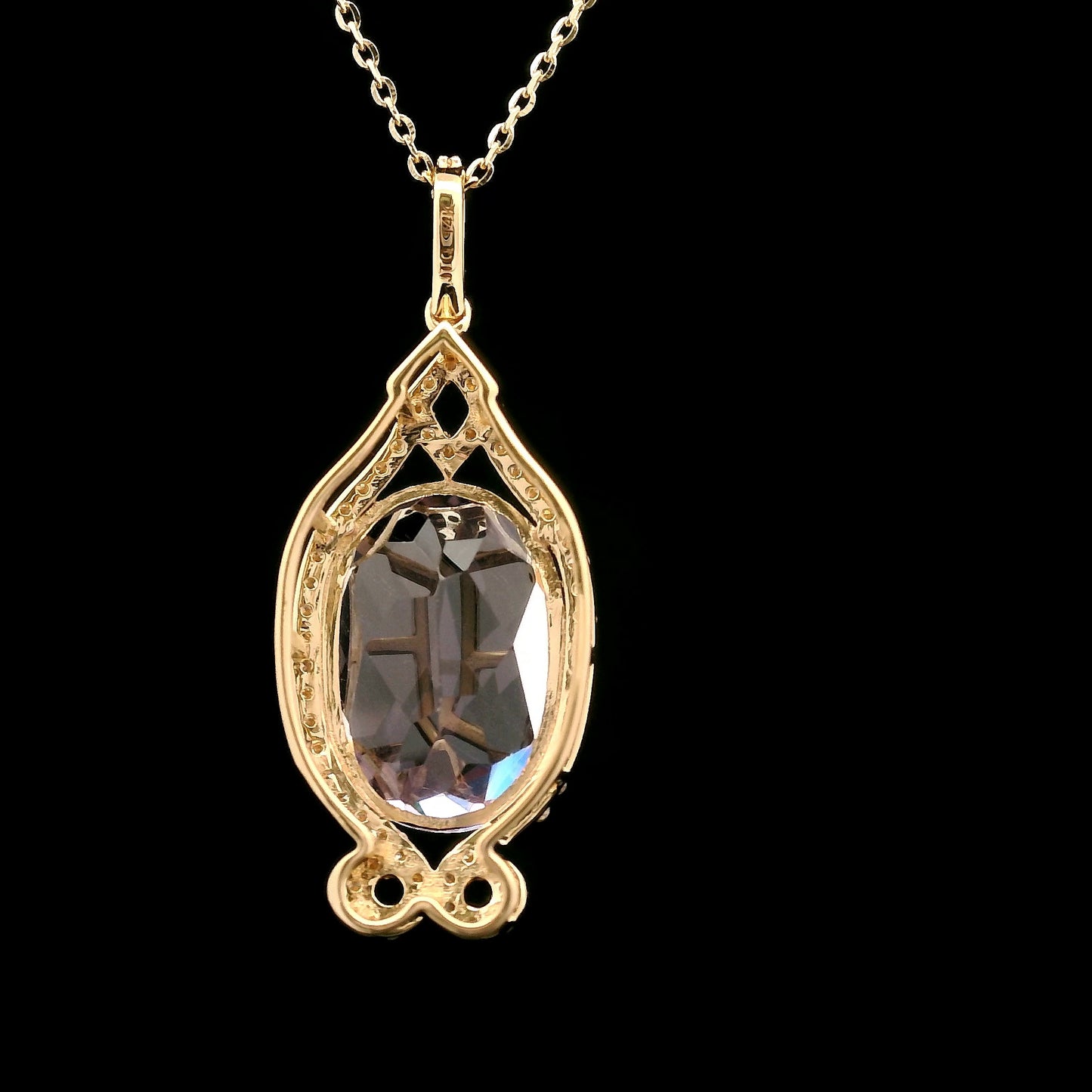 8.02 Ct Oval Kunzite 14K Gold Pendant