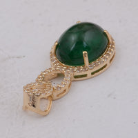 3.75 Ct Oval Emerald 9K Gold Pendant