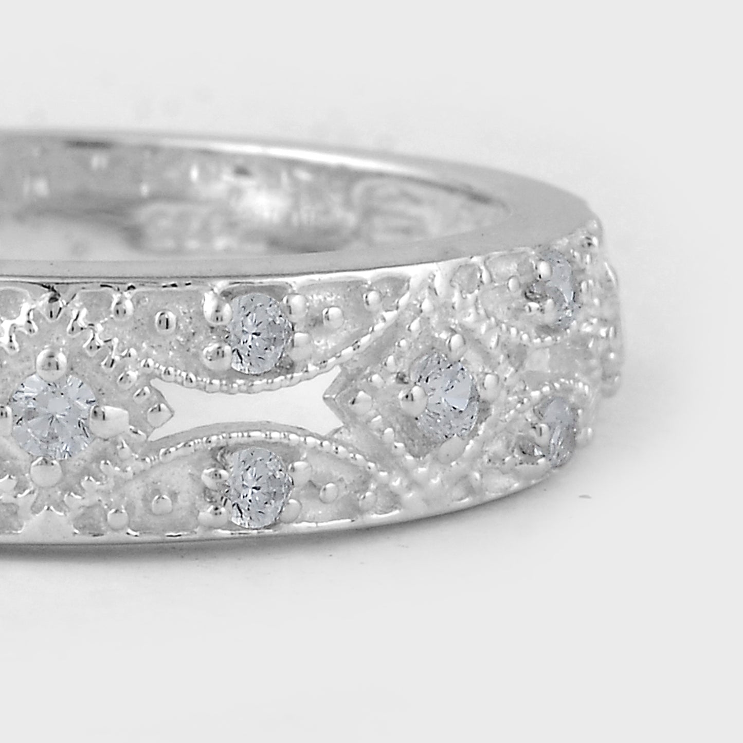 0.52 Ct Round Cubic Zirconia, 925 Sterling Silver Ring