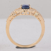 1.56 Ct Oval Sapphire 9K Gold Ring