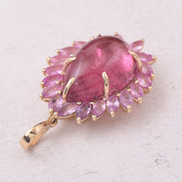 8.32 Ct Pear Tourmaline 9K Gold Pendant
