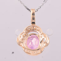 1.53 Ct Oval Pink Topaz 9K Gold Pendant