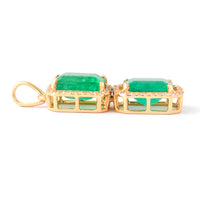 3.71 Ct Octagon Step Cut Natural Emerald 14K Gold Pendant
