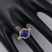 2.51 Ct Cushion Sapphire 9K Gold Ring