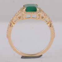 1.88 Ct Octagon Emerald 9K Gold Ring
