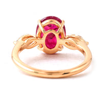 3.56 Ct Oval Ruby 18K Gold Ring