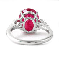 6.90 Ct Oval Ruby 950 Platinum Ring