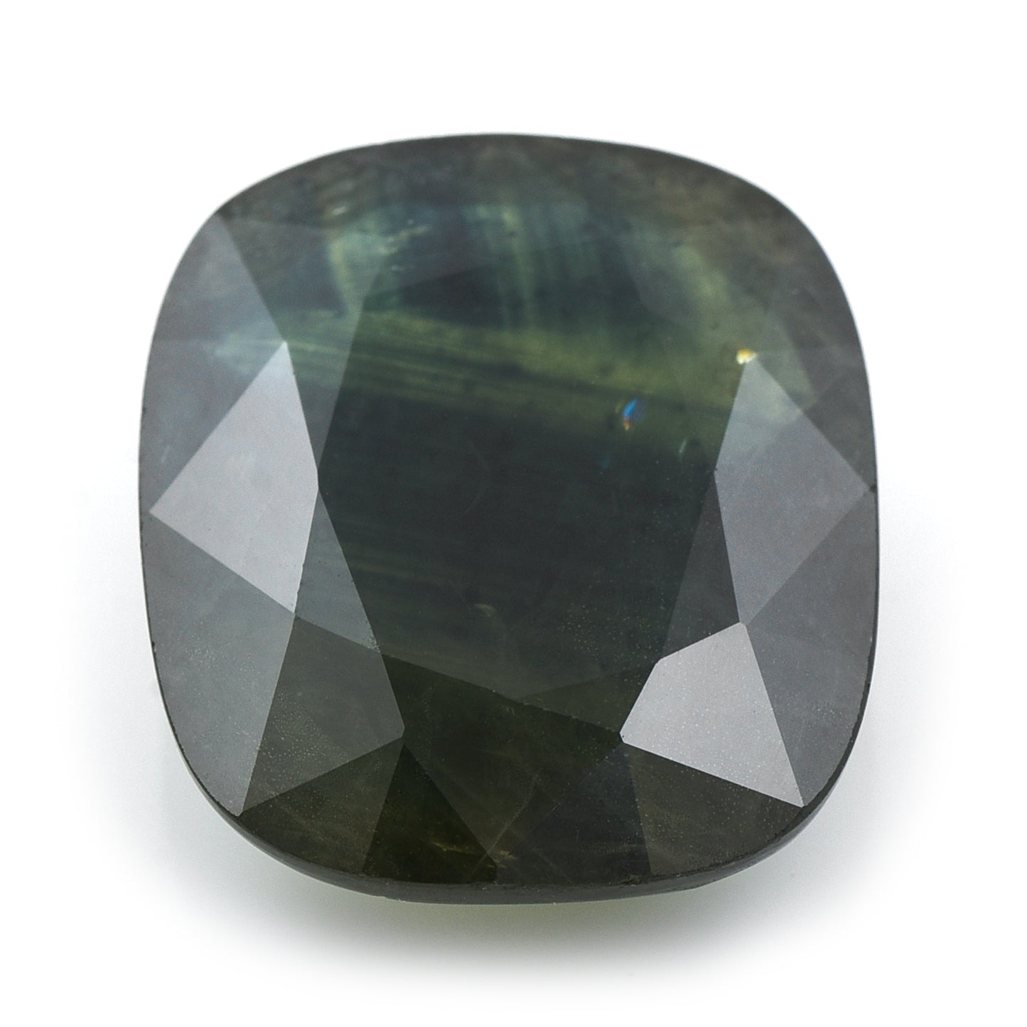 18.56 Natural Corundum Green Sapphire Rectangular Cushion Mixed Cut Gemstone