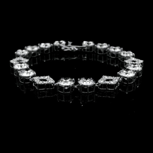 23.50 Ct Round Lab Grown Diamond 14K Gold Bracelet