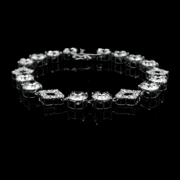 23.50 Ct Round Lab Grown Diamond 14K Gold Bracelet