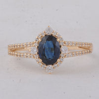 1.44 Ct Oval Sapphire 9K Gold Ring