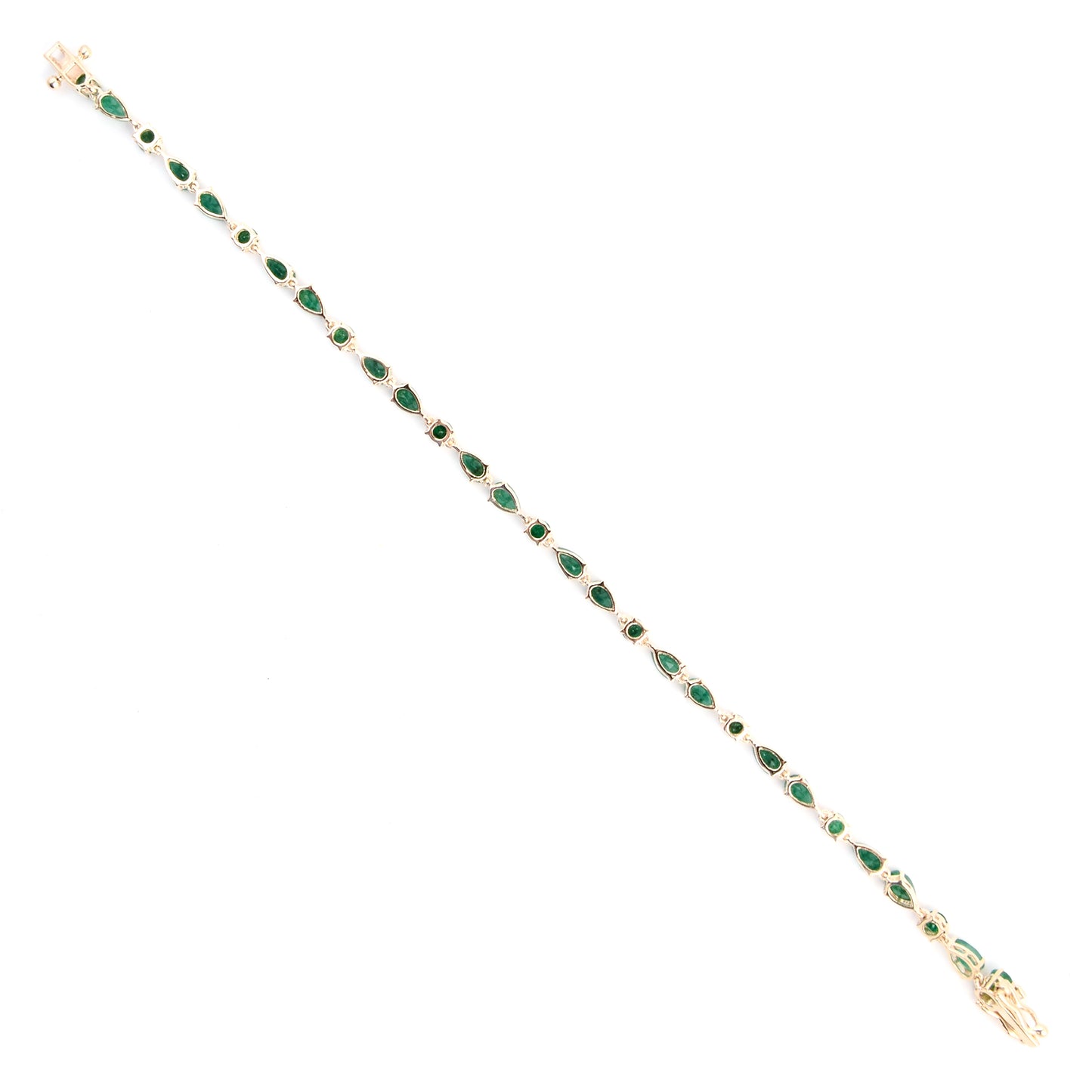 4.44 Ct Pear Emerald 14K Gold Bracelet