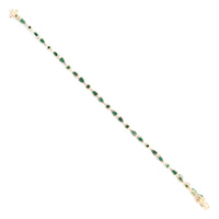 4.44 Ct Pear Emerald 14K Gold Bracelet